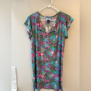 Island collection woman's large flowy fun summer pattern dress, coverup